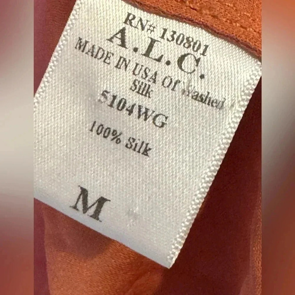 A.L.C. Burnt Orange and Black Stripe Silk Blouse - Picture 13 of 13